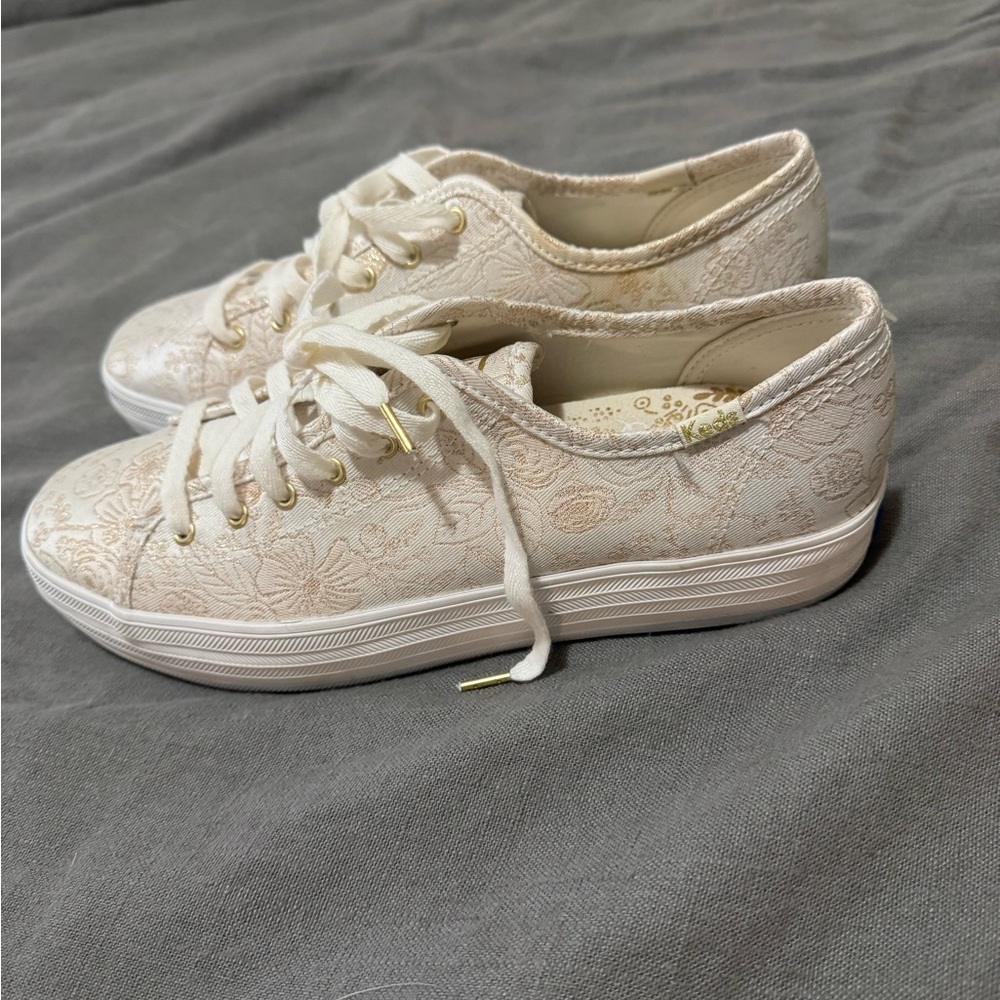 Keds X Rifle Paper Cream Floral Lace Women's Sneakers